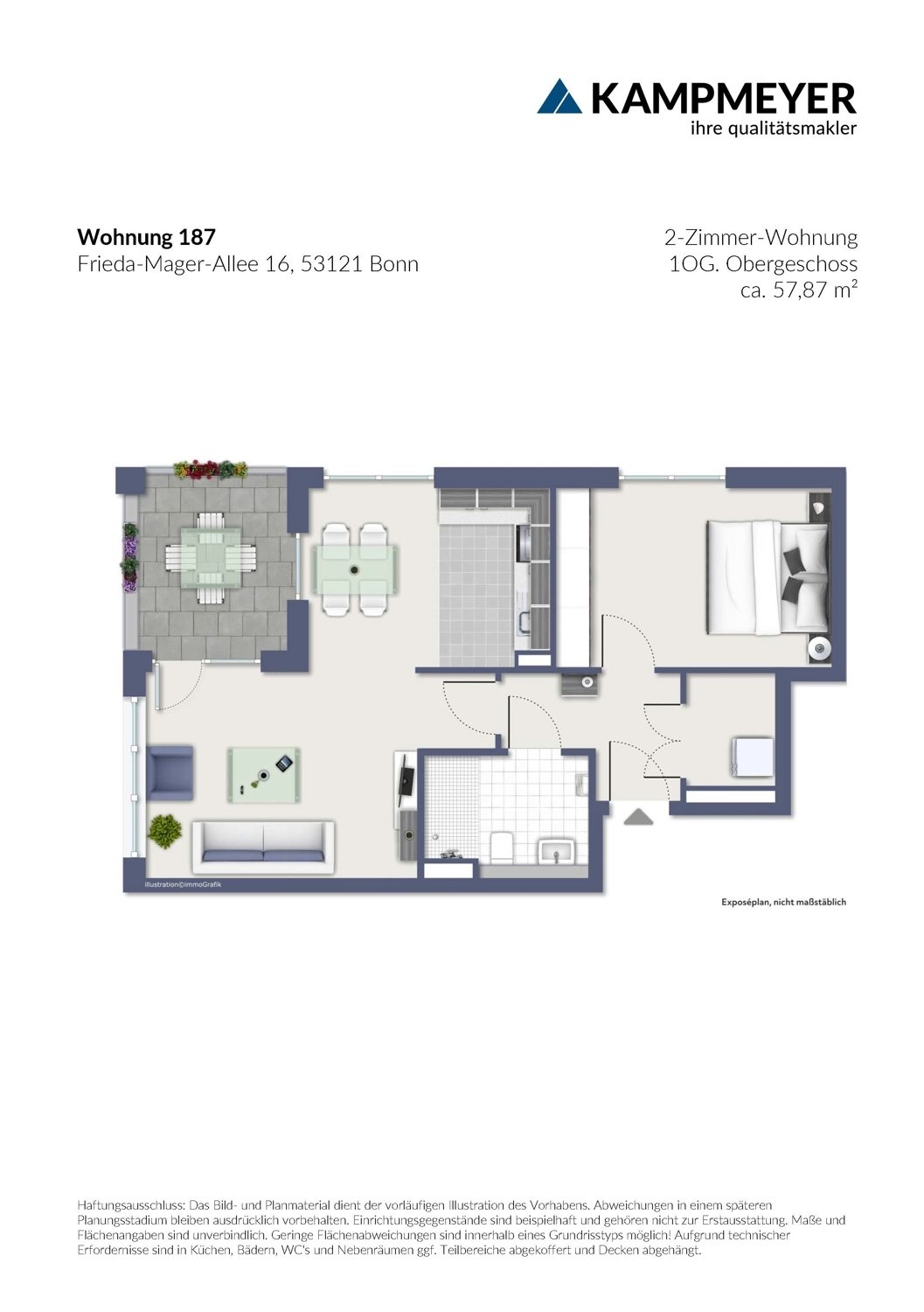 Nur mit Wohnberechtigungsschein ab 55 m²