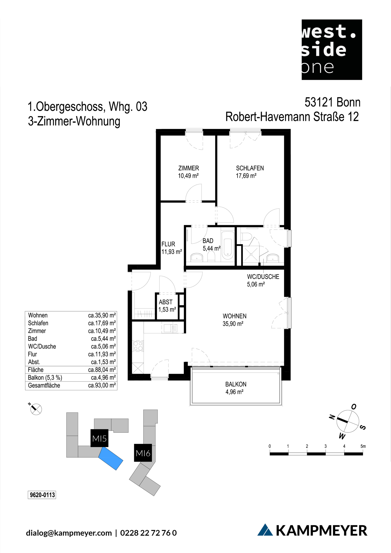 Bonn Appétit – 3-Zimmer-Wohnung mit Balkon