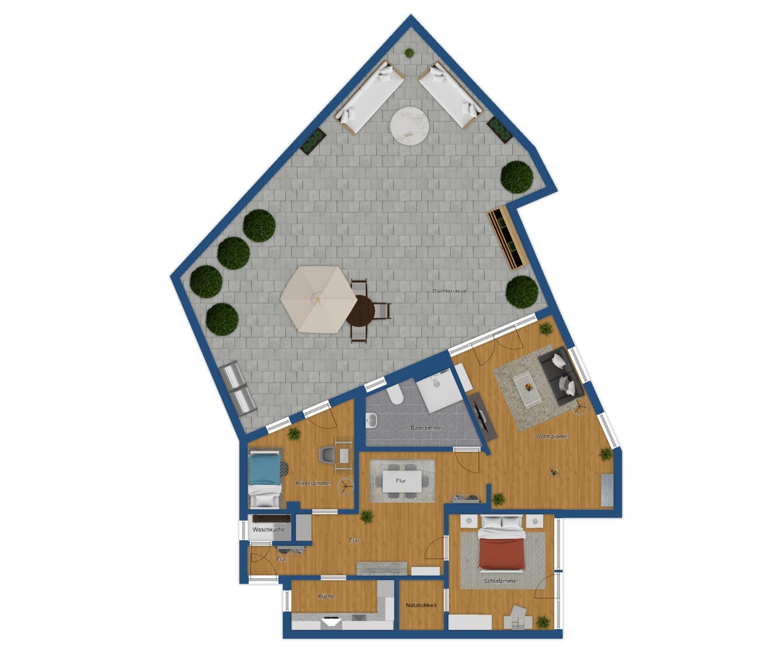 Penthouse-Feeling / Barrierefreie 3-Zimmer-Wohnung inkl. Tiefgaragenstellplatz