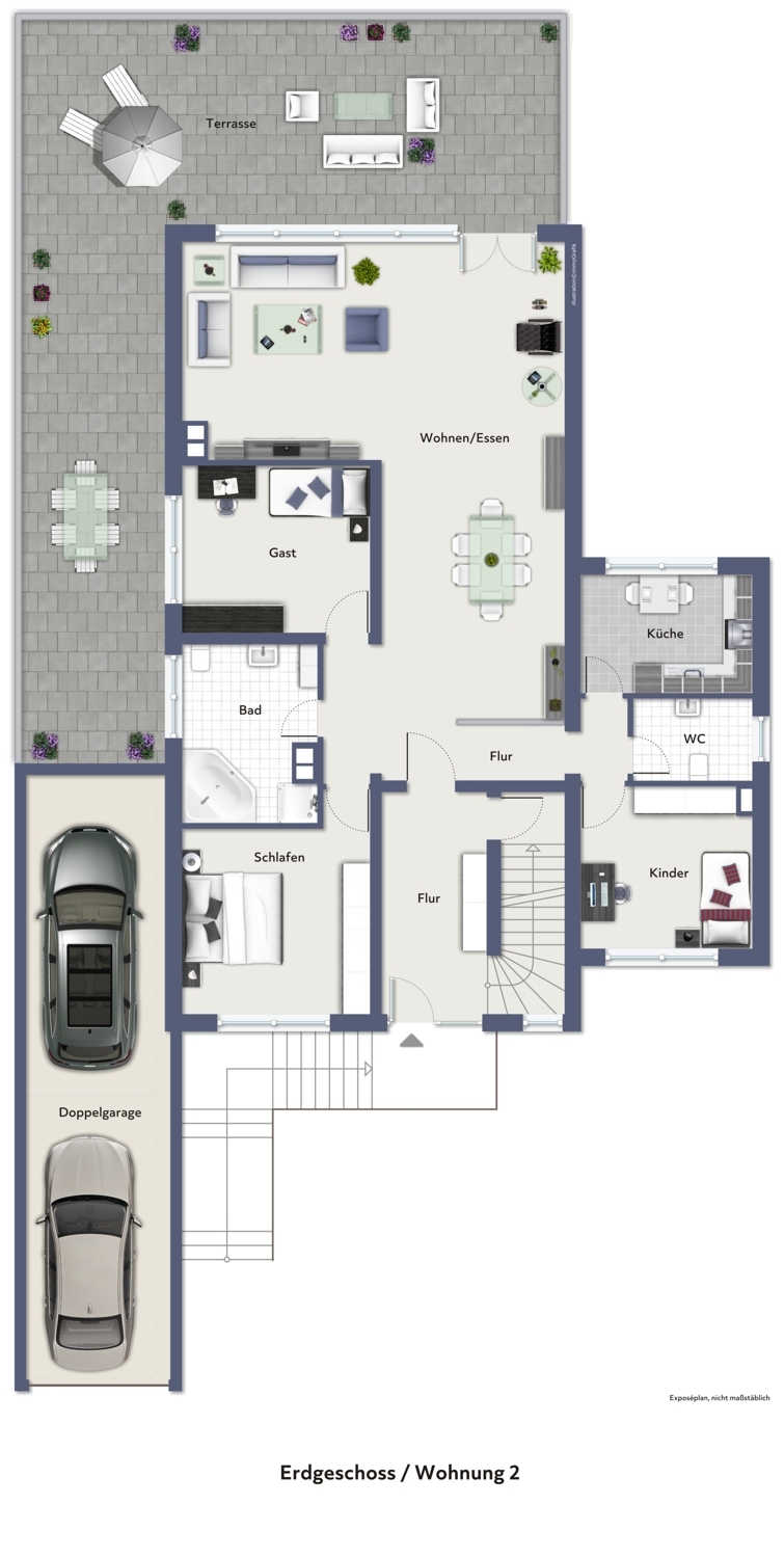 4 Zimmer - Terrasse, Garten, Sonne