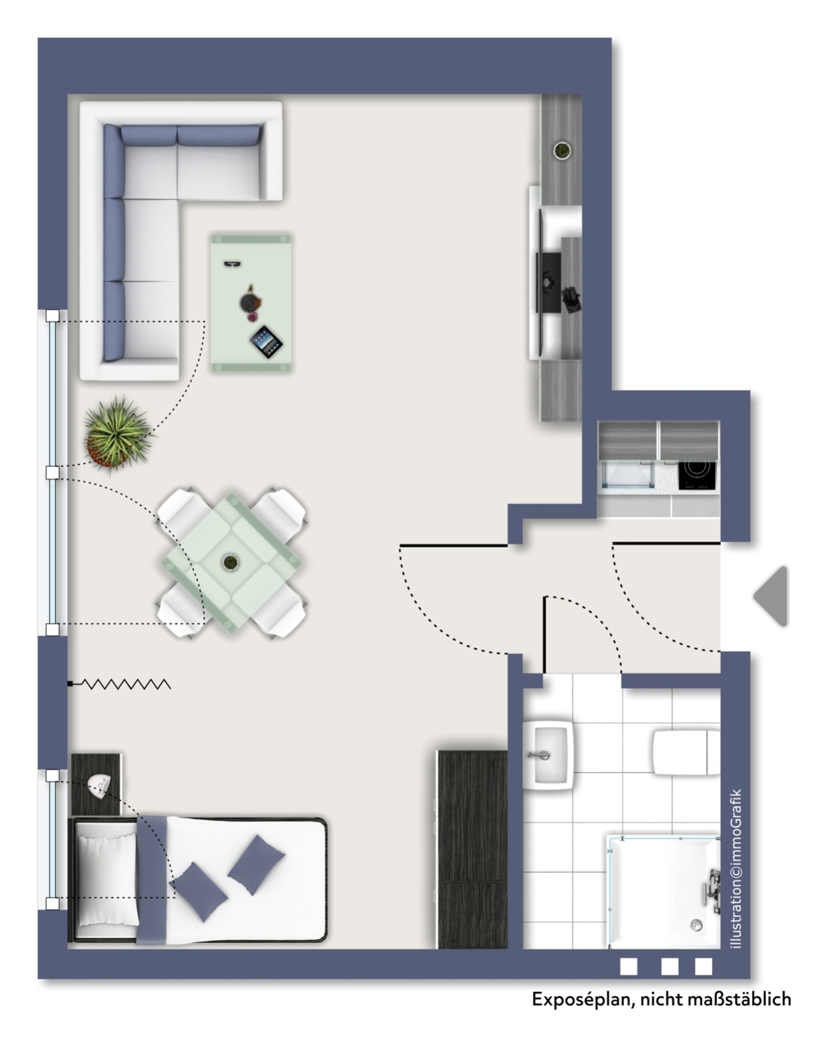 Einzimmerappartement Bonn - Beuel in fußläufiger Nähe zum Rhein