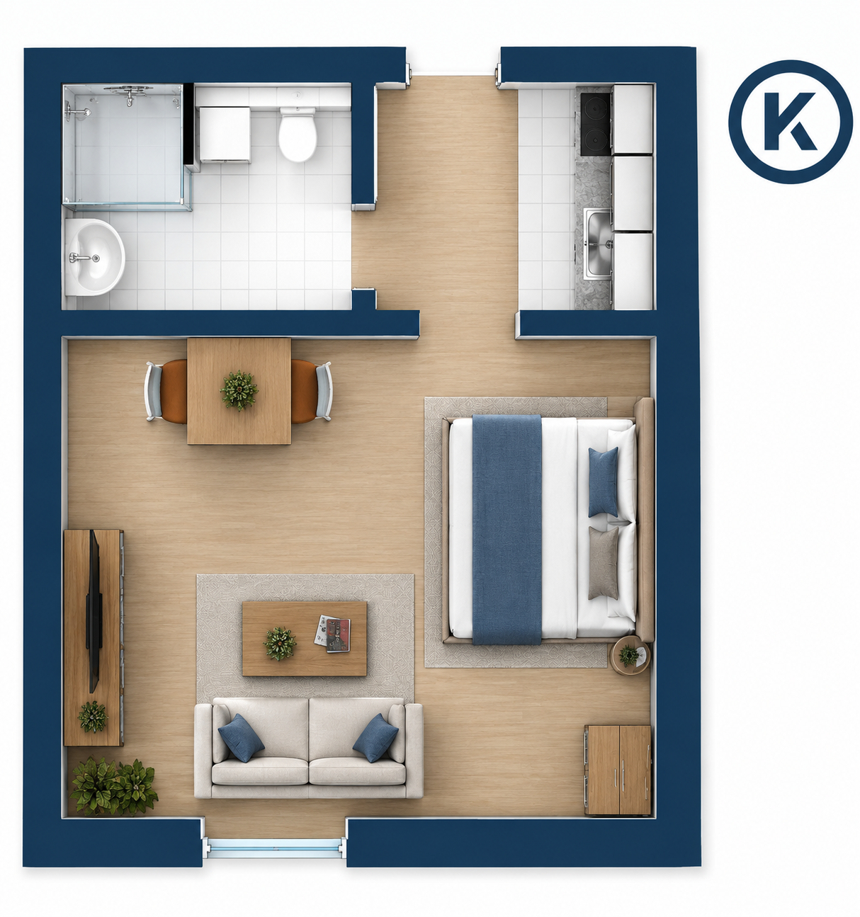 Zentrales 1-Zimmer-Apartment in Bonn-Auerberg
